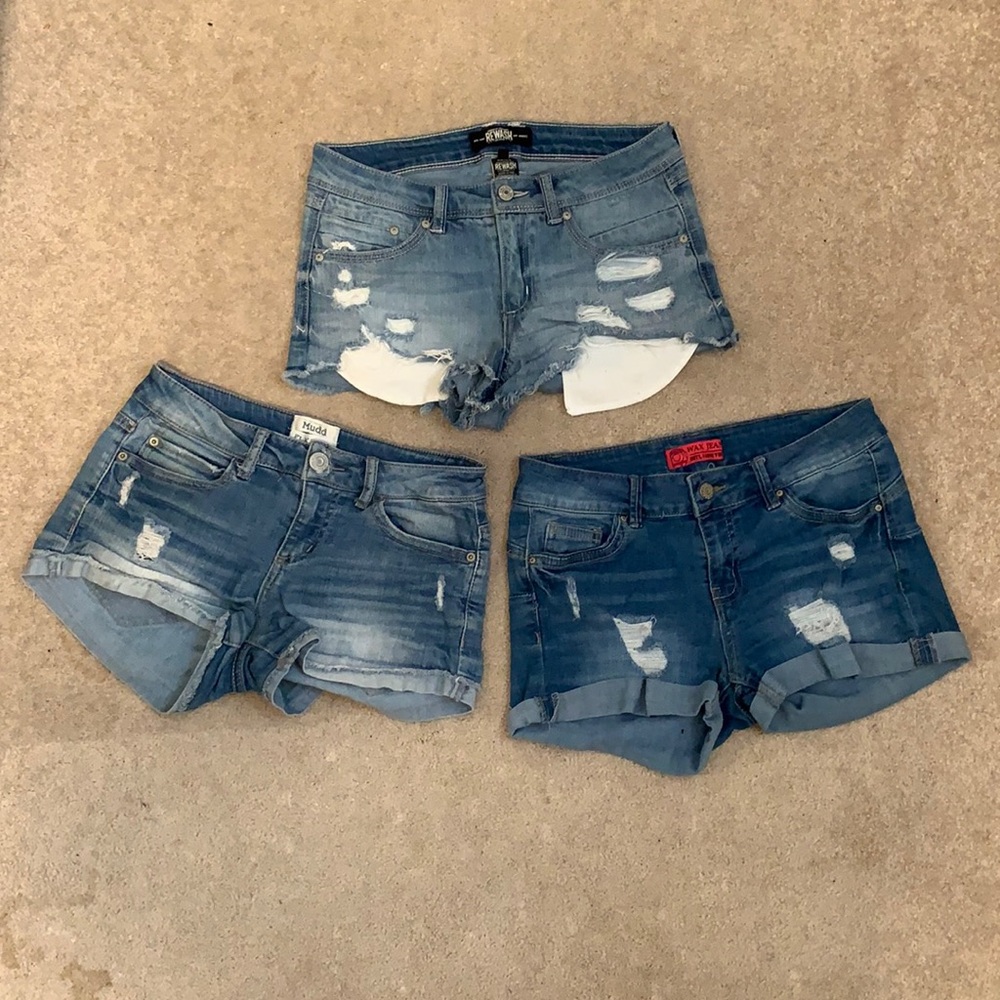 Bundle - 3 pair of distressed shorts, lightly worn